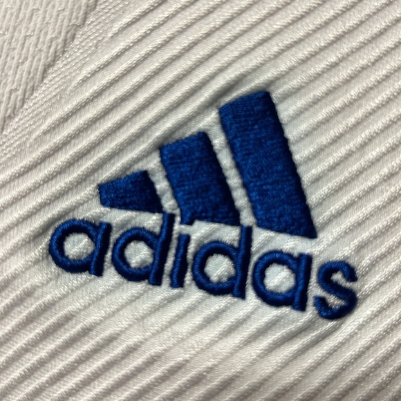 Brand New Adidas Football Team Activewear White & Blue Jersey Shirt! - Picture 2 of 10